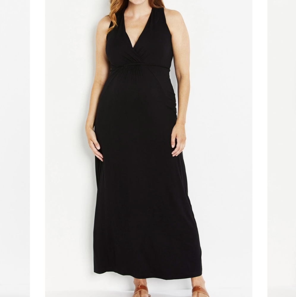 Motherhood black maxi maternity dress